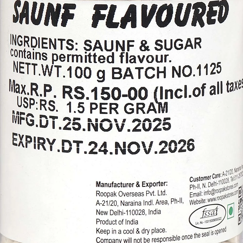 Saunf (Fennel) Flavoured Silver
